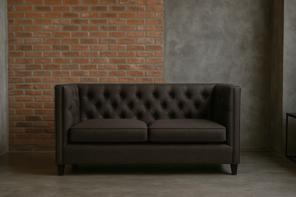 Liffey Button Back Leather Sofa