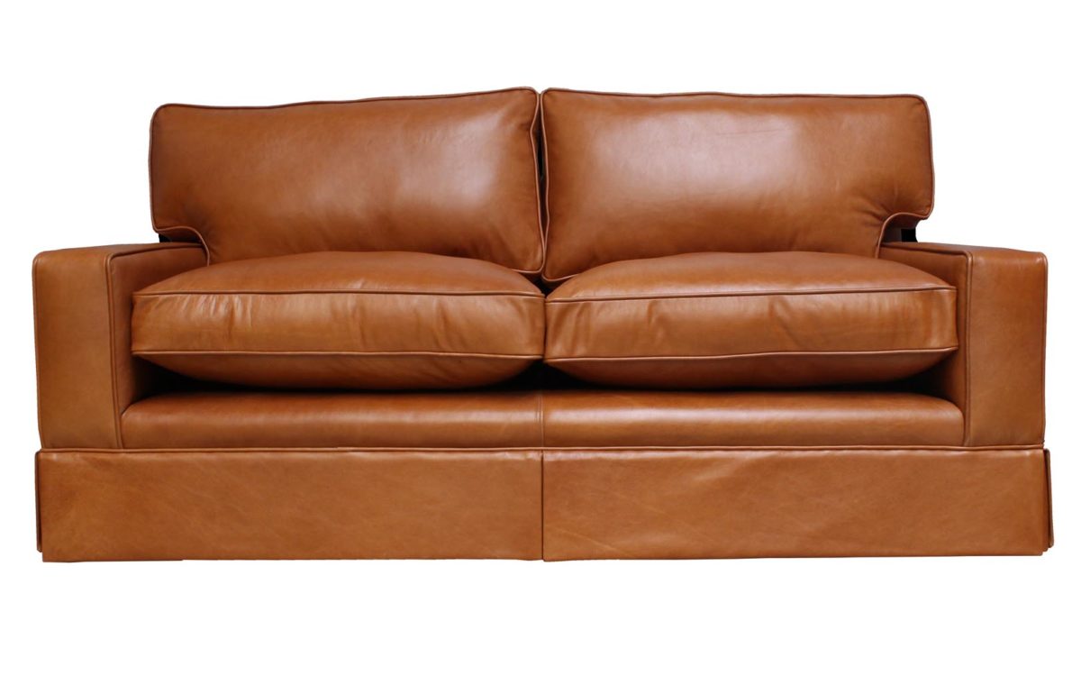 tan aniline leather sofa